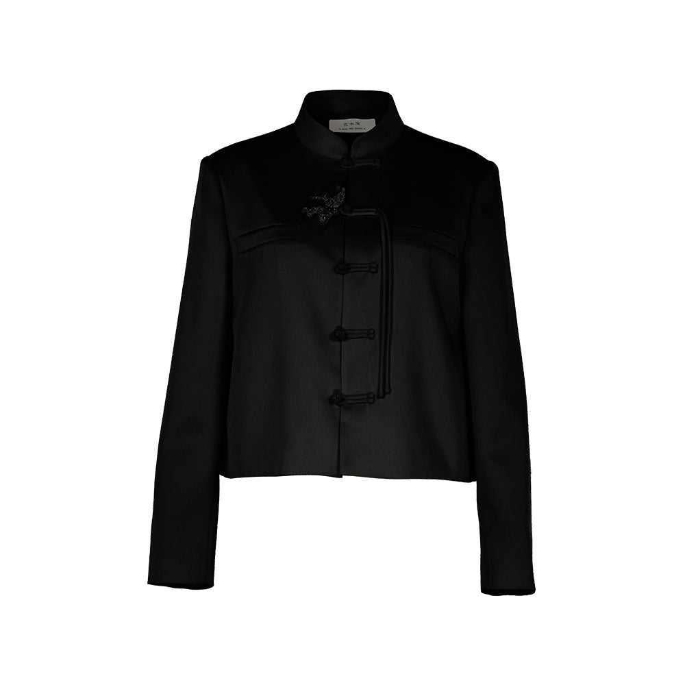 Star style deep handmade three dimensional pearl embroidered short jacket with flowers and trees new Chinese style buckle suit top for spring image 17