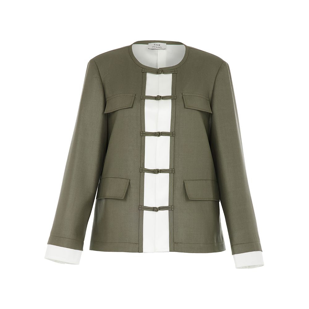 Celebrity s same style flower and tree deep new Chinese style jacket women s new casual Chinese style improved buttoned top image 17