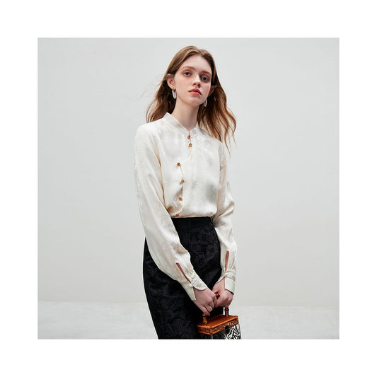 ASAYA2366 Qingfeng Bamboo Shadow New Chinese style long sleeve shirt