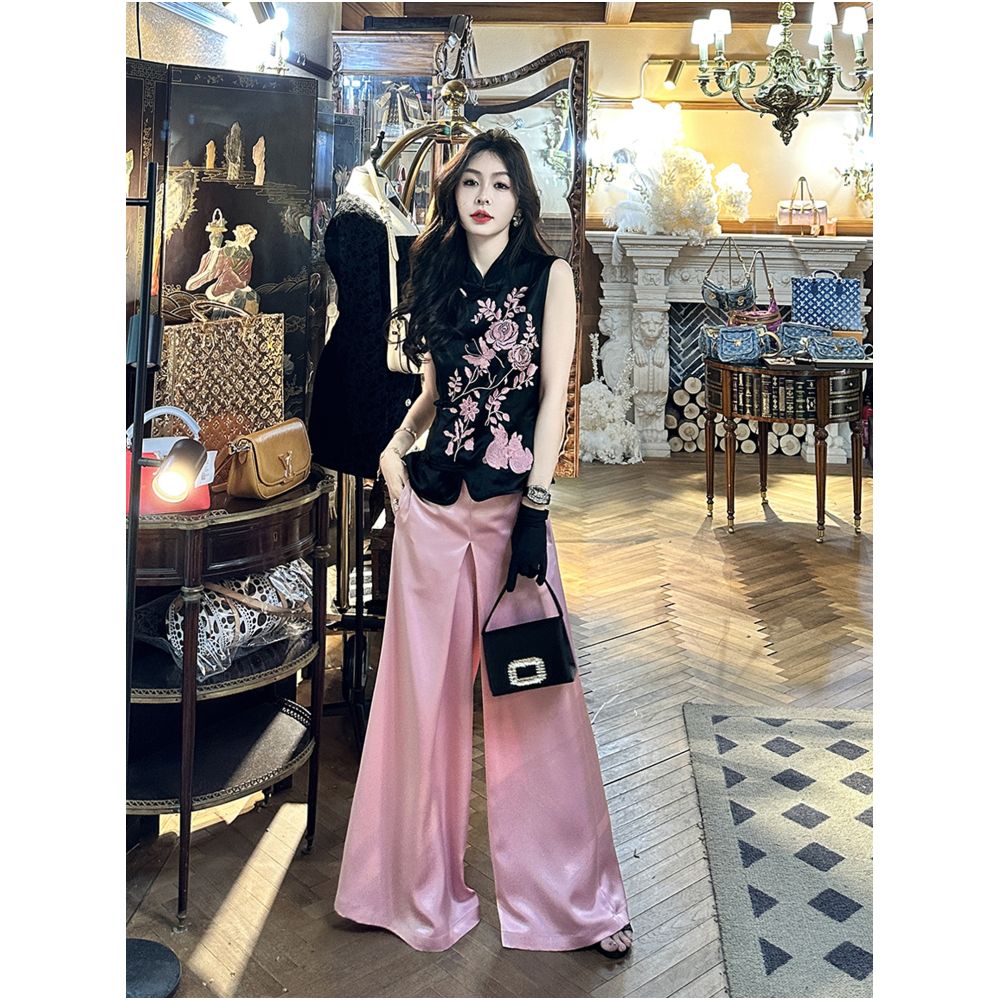 Broken size and leak detection Yu Xiaoxiao a female celebrity with a loose and flowing personality wide leg casual pants 2025 new style image 1