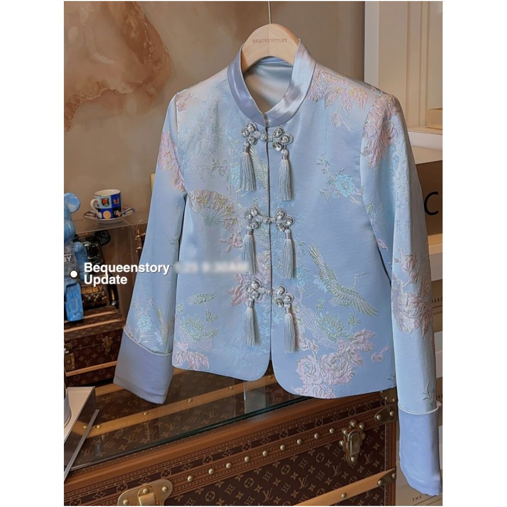 Yu Xiaoxiao s Dream of Hualu A New Chinese Heavy Industry Tassel Embroidery Style Fashionable Chinese Style Short Coat image 3