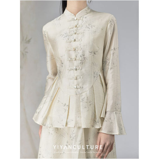 ASAYA2307 New Chinese style bamboo pattern and skirt