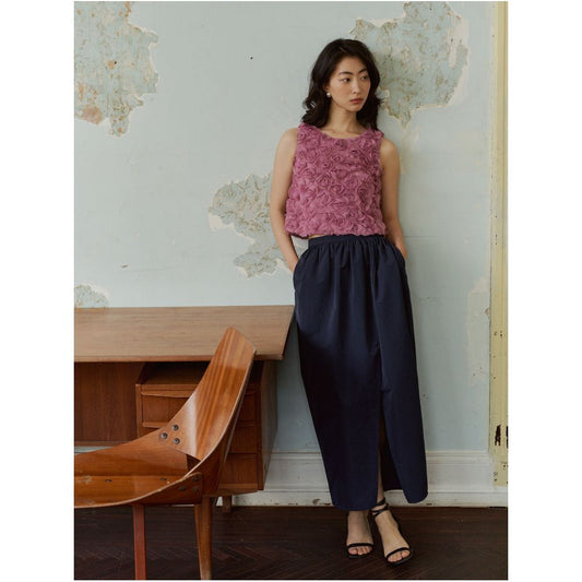 ASAYA2290 Navy blue tulip skirt