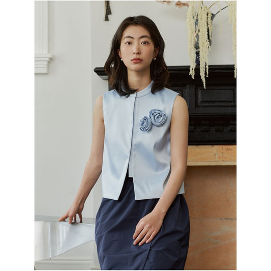 ASAYA2289 New Chinese style stand collar vest เสื้อ