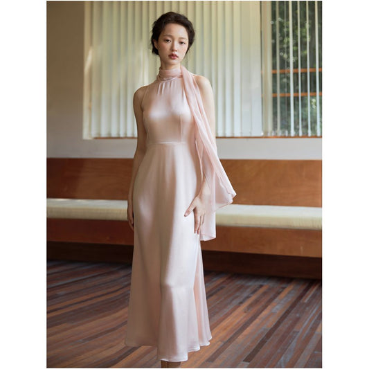 ASAYA2272 Mulberry silk pink dress