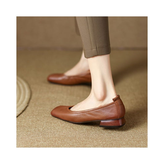 ASAYA2239 Simple style thick heel shoes