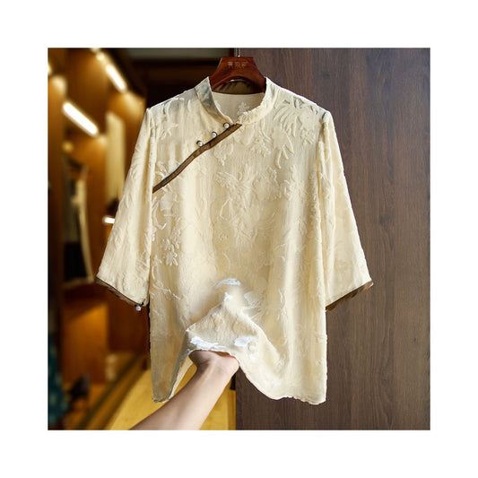 ASAYA2200 Chinese style silk T-shirt