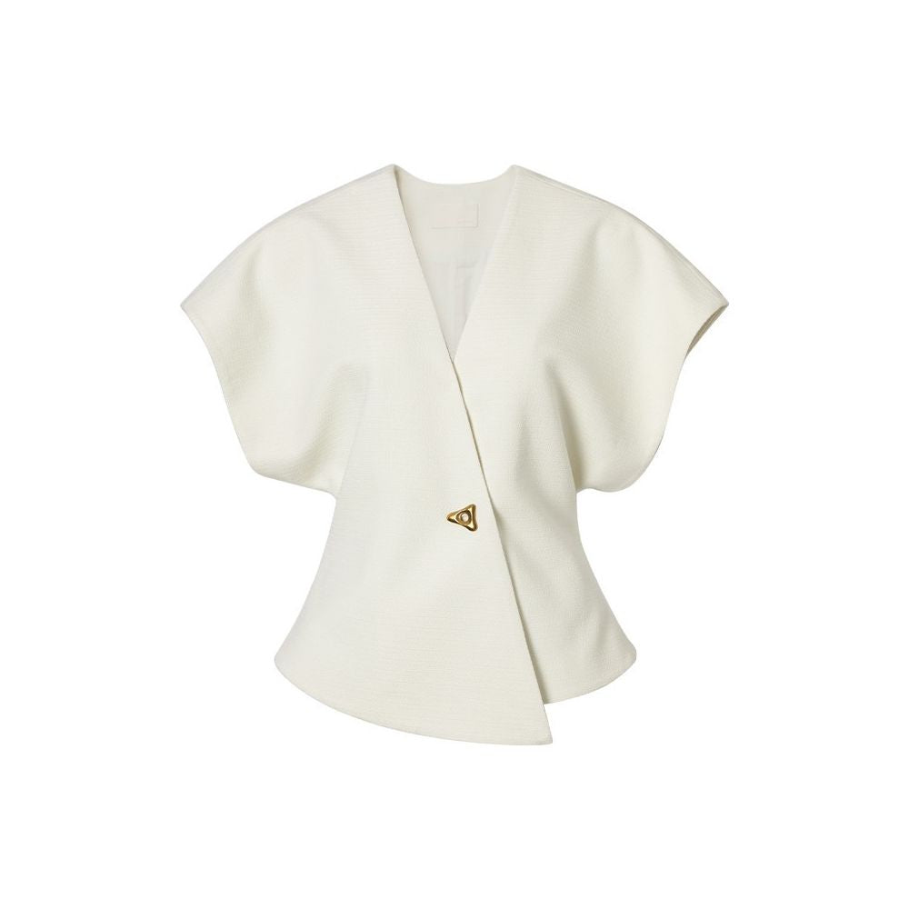 In stock Mogas cool and elegant temperament slim waist one button asymmetrical suit sleeveless vest for women image 24