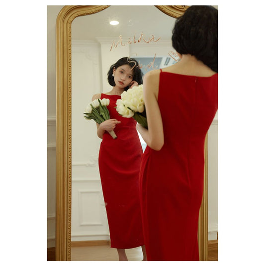 Asaya2174 : French sling mid-length dress