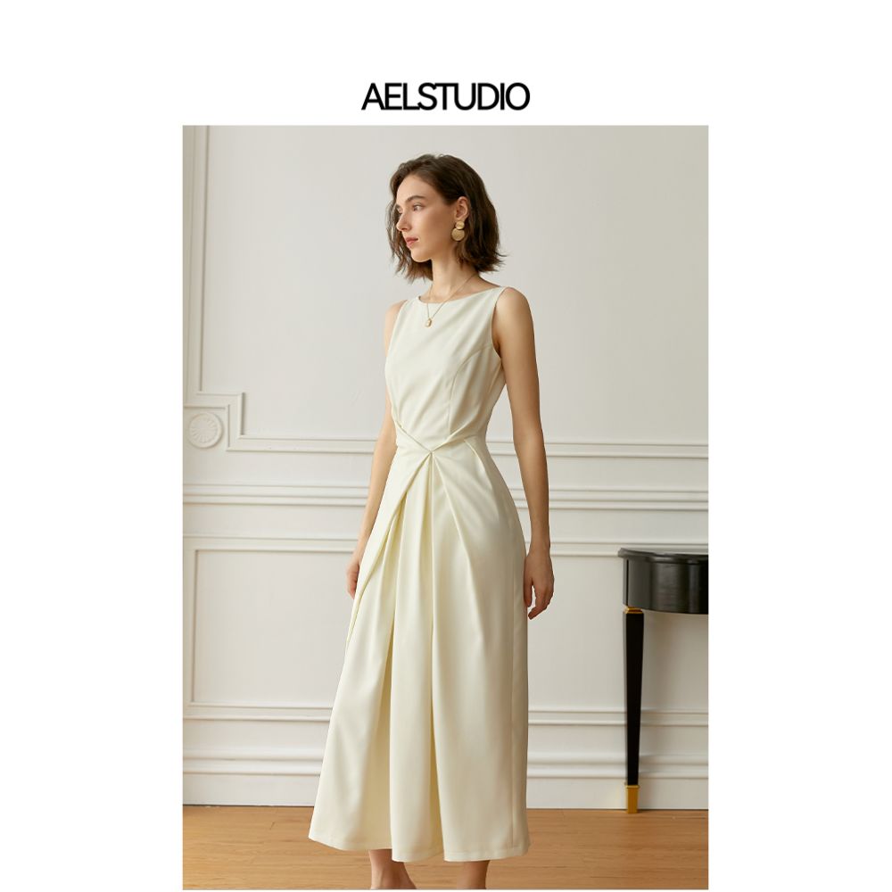 AEL bridesmaid certificate dress elegant sleeveless dress autumn summer 2025 new French texture dress women s annual meeting dress image 3