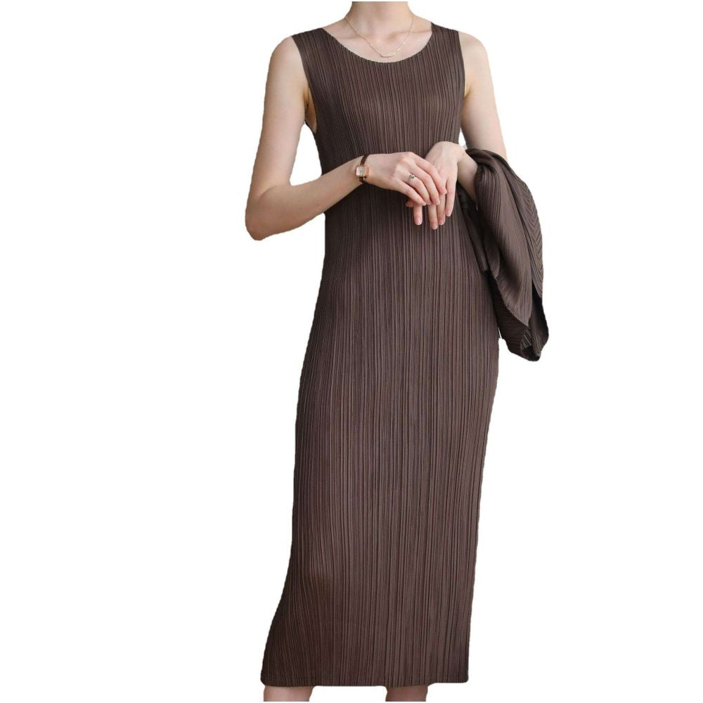 summer ins style Miyake pleated fashion sleeveless figure fl image 5