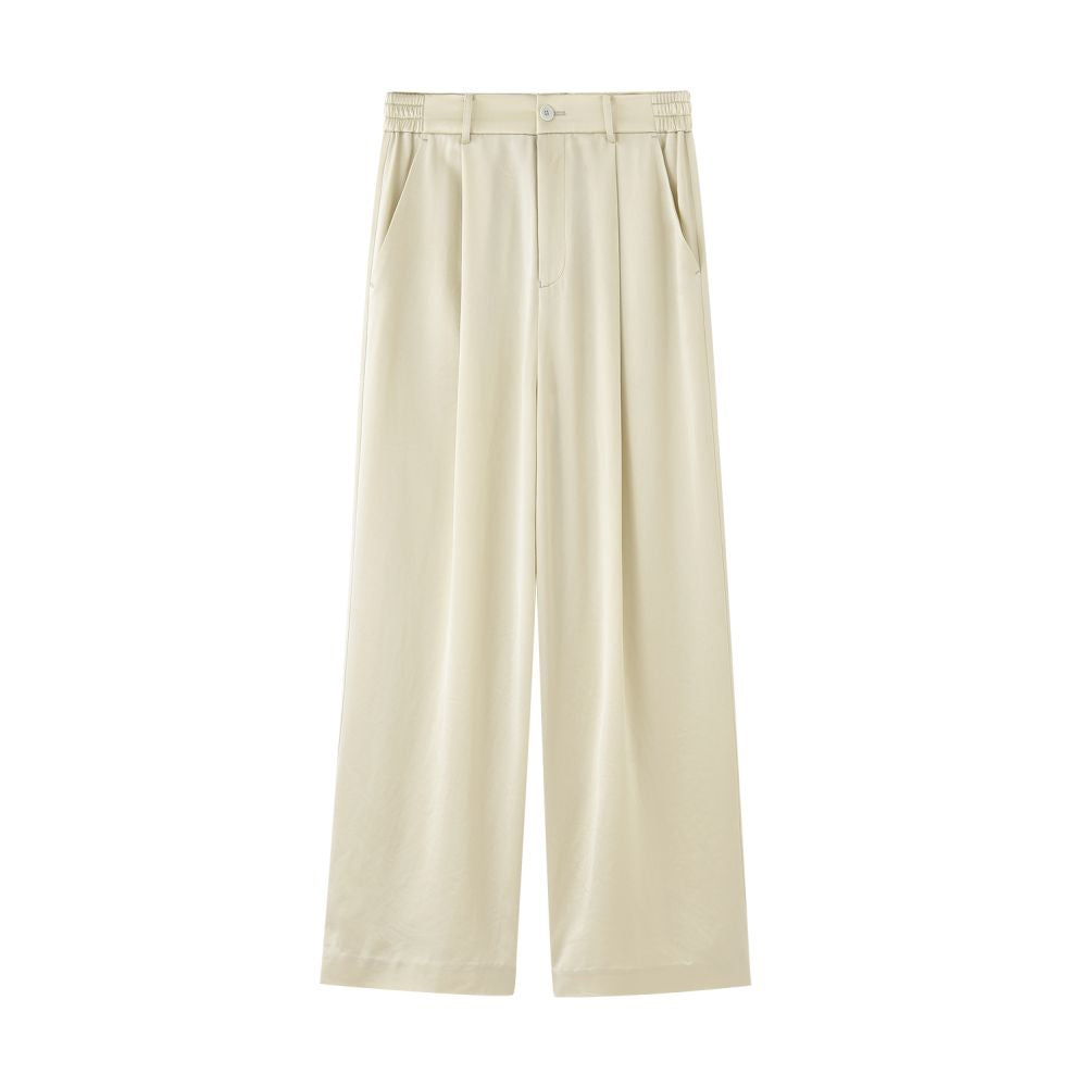 COMMON VALUE Japan Imported 100 Satin Acetate Pants High Grade Gloss Natural Texture Wide Leg Pants image 14