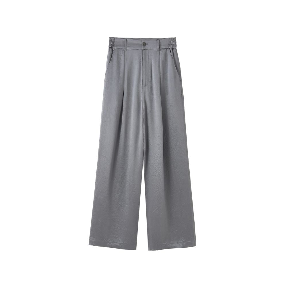 COMMON VALUE Japan Imported 100 Satin Acetate Pants High Grade Gloss Natural Texture Wide Leg Pants image 22