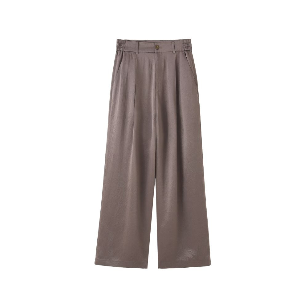COMMON VALUE Japan Imported 100 Satin Acetate Pants High Grade Gloss Natural Texture Wide Leg Pants image 33