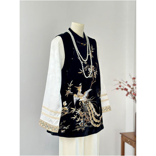 ASAYA4754 – Imperial Velvet Phoenix Vest ✨🖤🕊️
