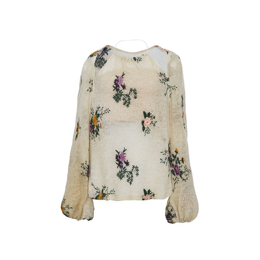 ASAYA1967 SISH seems to be a Chinese idyllic halterneck embroidered top with long sleeves, T-shirt and mohair-blend with a bandeau