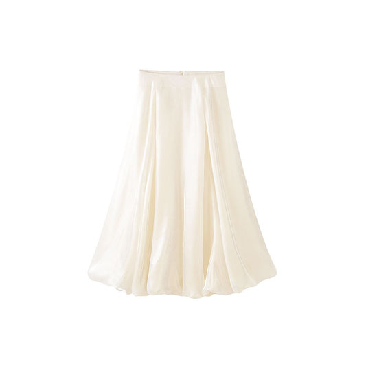 ASAYA1946 COMMON VALUE BUD SKIRT HIGH-WAISTED A-LINE MAXI SKIRT