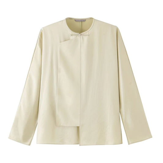 ASAYA1889 COMMON VALUE imported custom acetate minimalist Chinese style improved slanted breast top suit