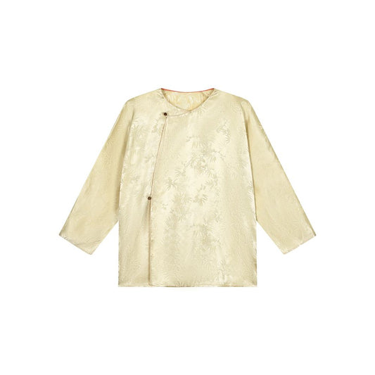 ASAYA1825 Ruyi Lianyun 2023 Spring New Diagonal Sleeve Onyx Button Top Women's Vintage New Chinese Style Shirt