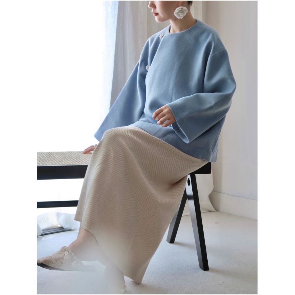 TAORAN women s single sided Chinese style short jacket women s improved short Tang style top new Chinese style woolen top image 3