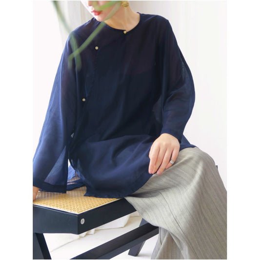 ASAYA4766 – Midnight Sheer Elegance Top 🌌✨