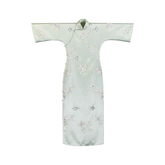 ASAYA1712 Light green long loose-fitting cheongsam dress