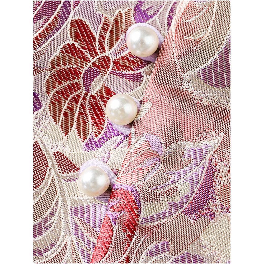 Pink jacquard woven silk vest women s early autumn new original design light Chinese style mulberry silk top image 3