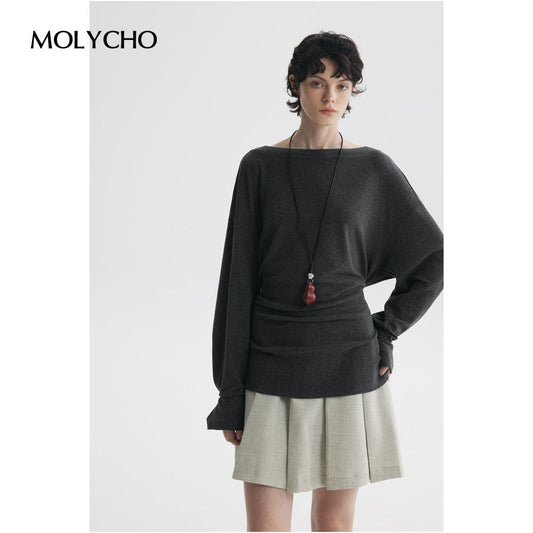 ASAYA4778 – Modern Twist Knit Top 🌫️✨