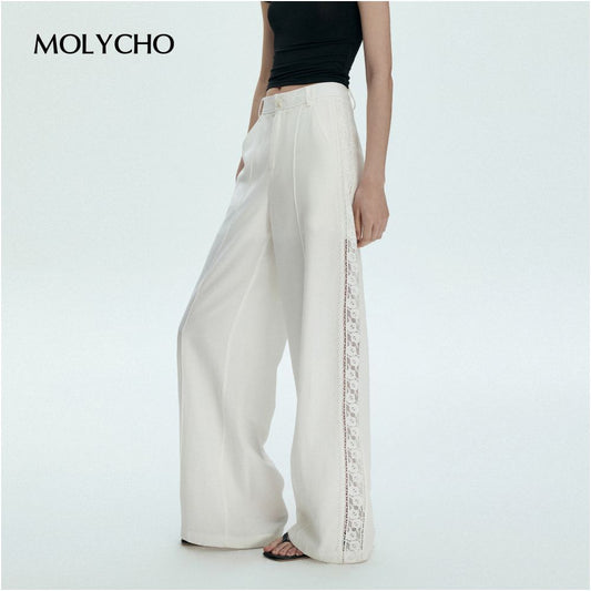 ASAYA4786 – Parisian Lace Wide-Leg Pants 🤍✨