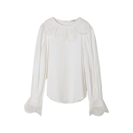 Asaya1603 MANE Atelier original design high end bubble sleeves white lace shirt design female niche autumn