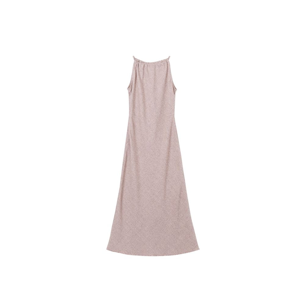 SOTHEMOS Lilac Flower Language Original Design Sense Small Fragrant Style Slant Cutting Retro Hanging Neck Dress Long image 5