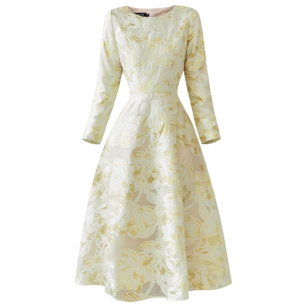 2025 new retro light luxury dress 471 jacquard light luxury socialite temperament goddess style fashionable long skirt spring image 5