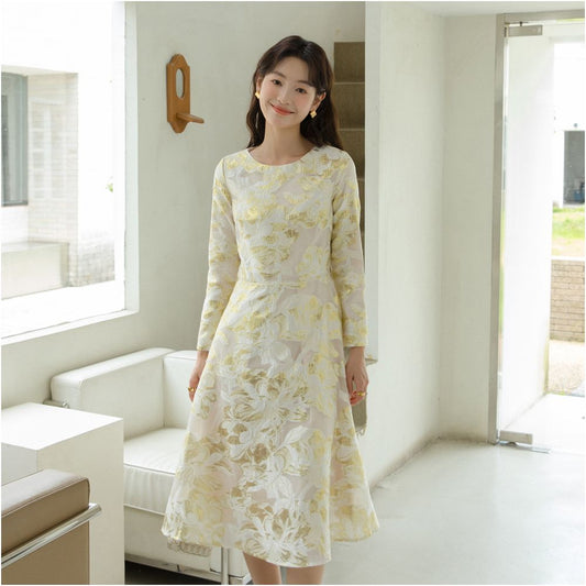 Asaya1557 - Jacquard fashion maxi dress