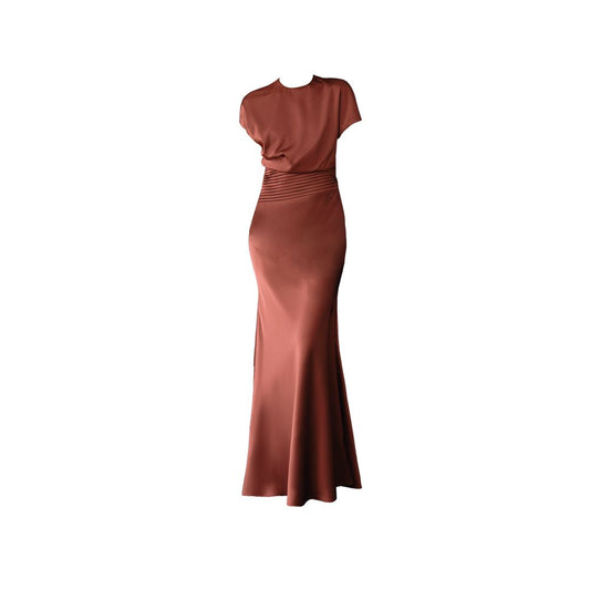 Asaya1482 -  Red yarn texture evening dress