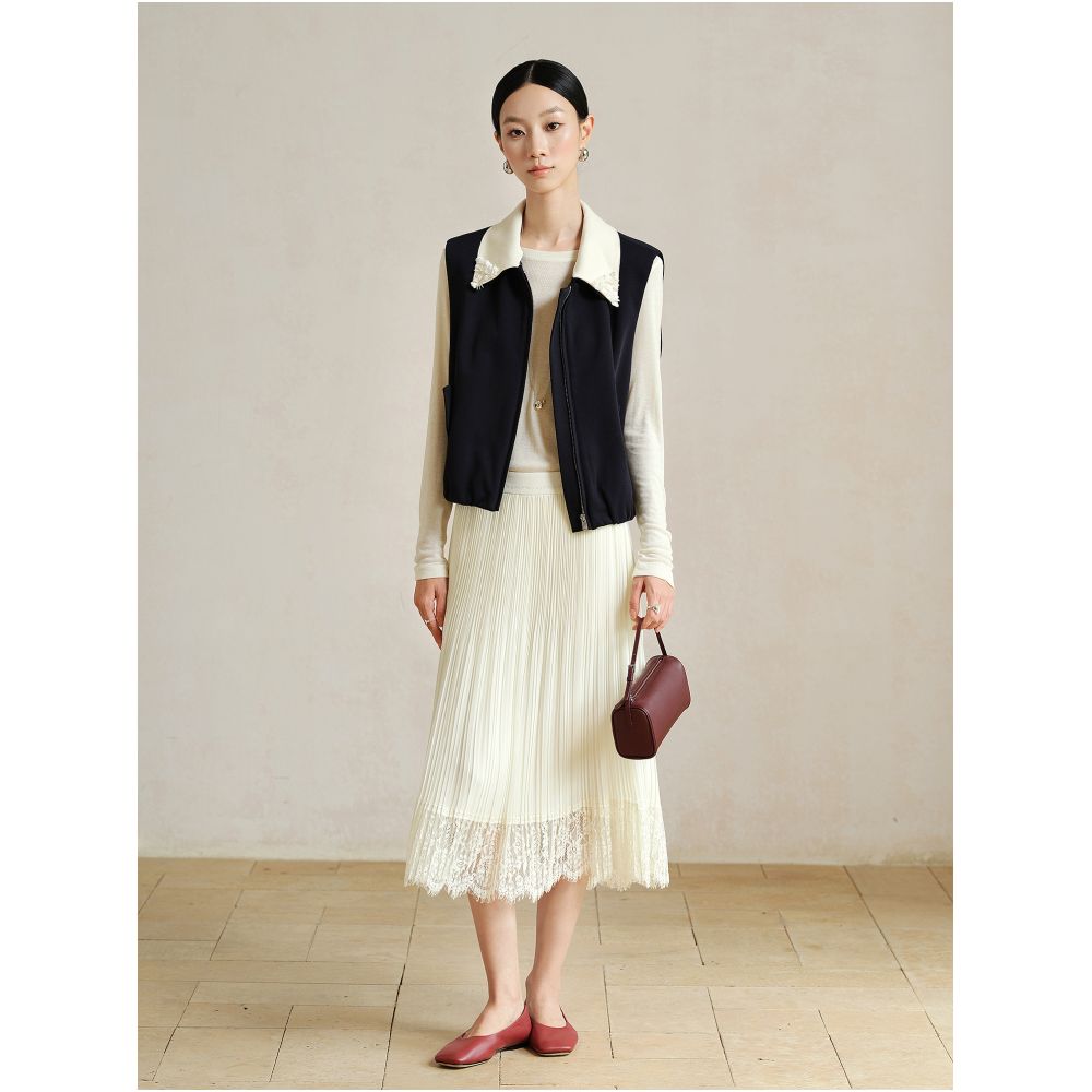 Jiaqi Ruixi early autumn thick Lyocell Tencel Heavy Industry nail bead loose casual vest versatile vest jacket image 3