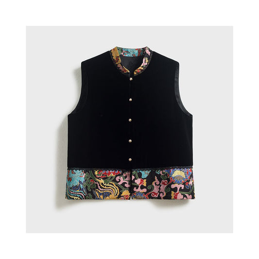 ASAYA4798 – Oriental Velvet Elegance Vest 🌸🐉