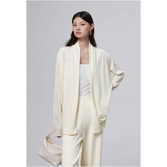 ASAYA4790 – CloudEase Knit Cardigan ☁️🖤🤍