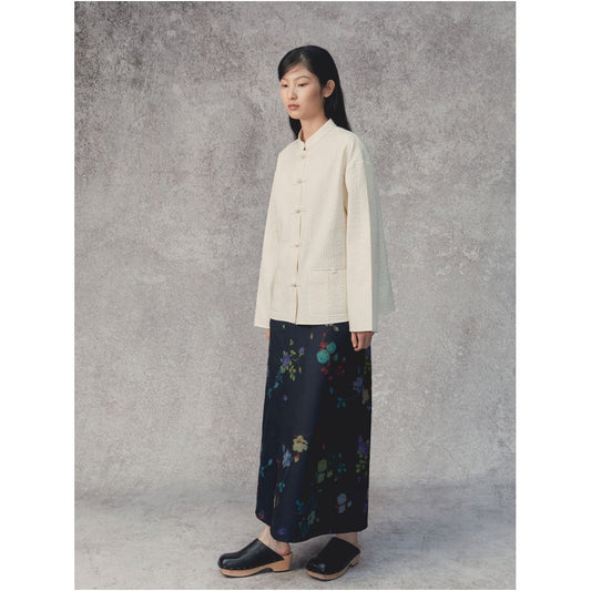 Asaya1365 - PaleBlueDot Blue Dot Original Design New Chinese V-neck Pattern Print Stacked Vest Vest and skirt