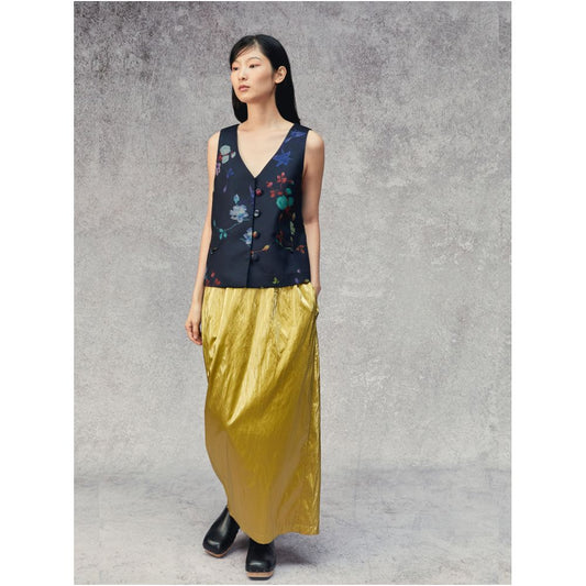Asaya1364 - PaleBlueDot Blue Dot Original Design New Chinese V neck Pattern Printed Stacked Vest for Autumn and Winter