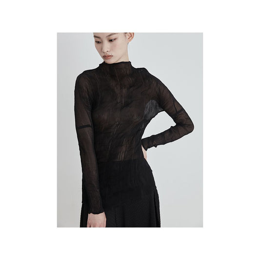 Asaya1239 - half turtleneck shirt slim long-sleeved