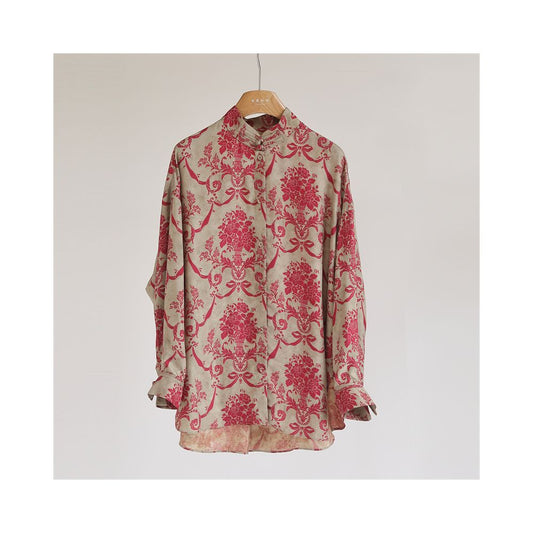 ASAYA4815 – Imperial Bloom Silk Shirt 🌸✨