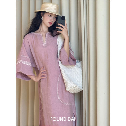 ASAYA4808 – Golden Breeze Kaftan Dress 🌼✨