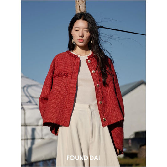 ASAYA4801 – Ruby Luxe Linen Jacket ❤️✨