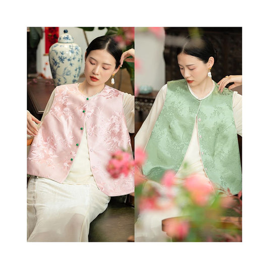 ASAYA4827 – Serenity Reversible Embroidered Vest 🌸🍃