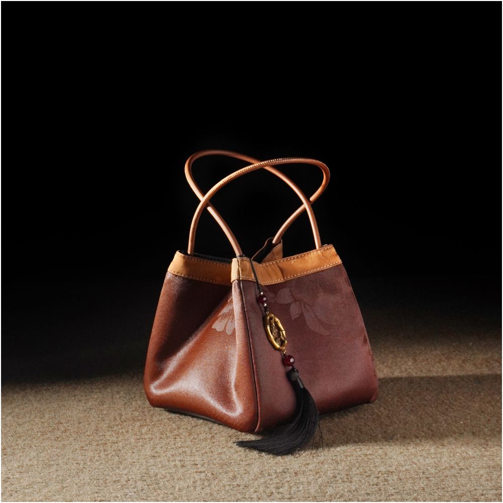 New Chinese style Chinese style handbag fragrant cloud yarn handbag small square handbag with cheongsam handbag mulberry silk women s small handbag image 13