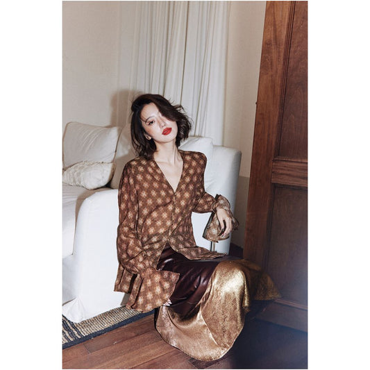 ASAYA4833 – Vintage Muse Chiffon Blouse 🍂✨