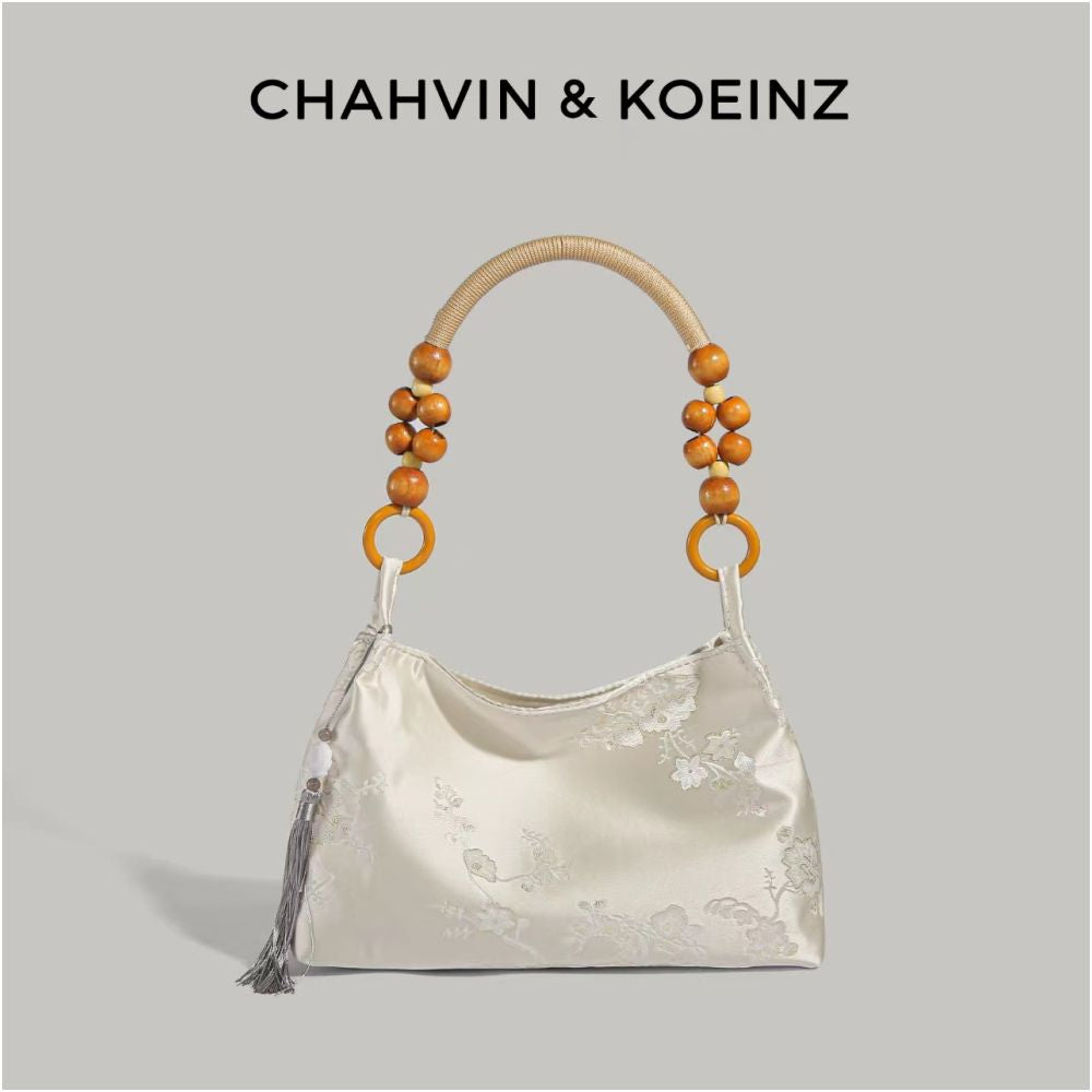CAHVIN KOEINZ New Chinese Style Bag for Women 2024 New Vintage Embroidered Fabric Bag Silk Underarm Bag image 9