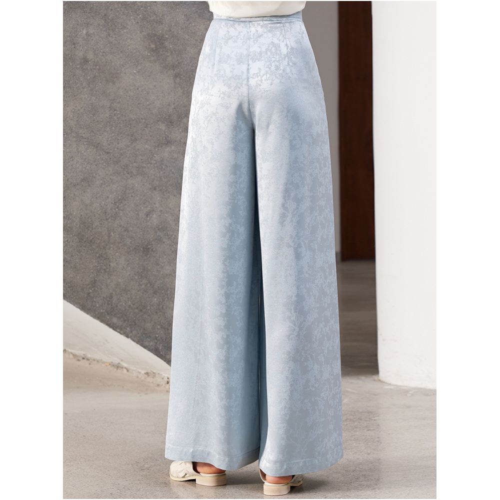 New Chinese style jacquard vinegar loose and versatile straight leg wide leg pants casual pants J42K705 both inside and outside the boundary image 3