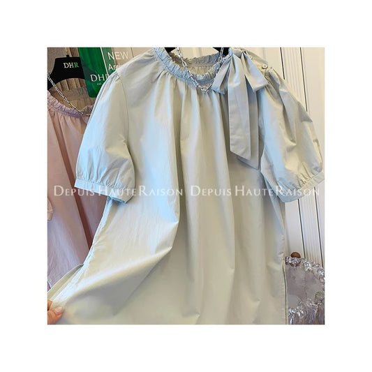 ASAYA4853 – Bow Grace Puff Dress 🎀✨