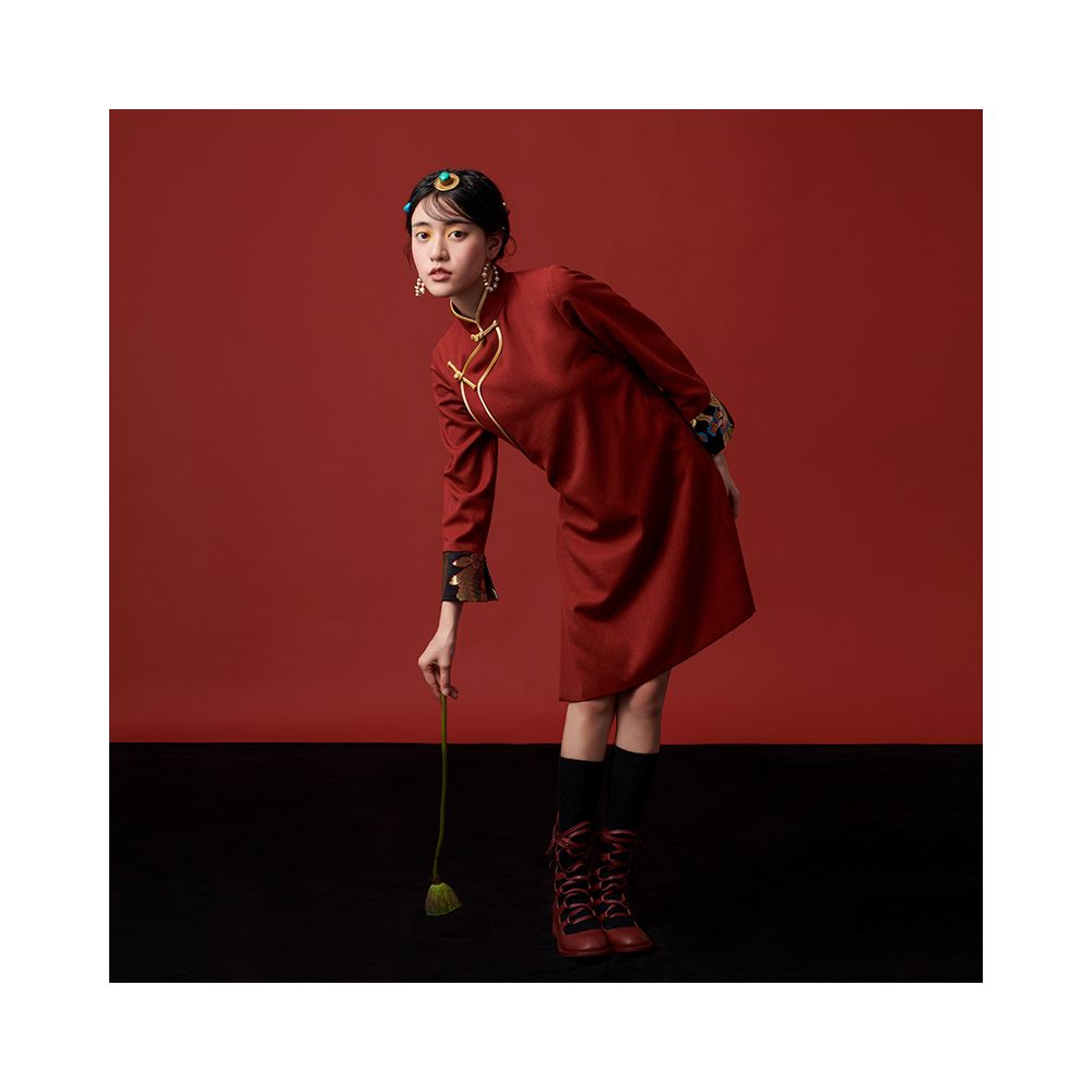 Asaya1054 - DTibetan style new Chinese style retro female Chinese style high-end Tibetan cheongsam dress
